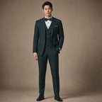 Three Piece Suit One Button Green in Green – Tarlano Premium Menswear