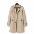 Trench Coat Cotton Single Breasted Mid-Length Beige – Product Photo