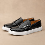 Loafer Shoes Croc Embossed Buckle Black – Product Photo