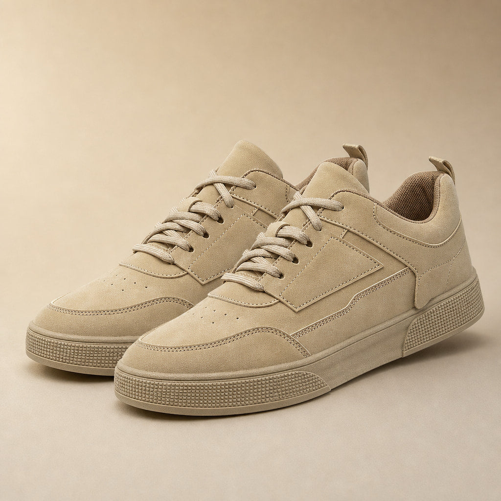 Business Casual Sneakers Cushioned Low-Top Taupe – Product Photo