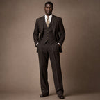 Three Piece Suit Herringbone Modern Fit in Coffee – Tarlano Premium Menswear
