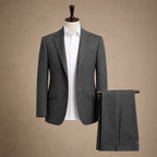 Three Piece Suit Herringbone Modern Fit Dark Grey – Product Photo