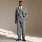 Three Piece Suit Herringbone Modern Fit in Grey – Tarlano Premium Menswear