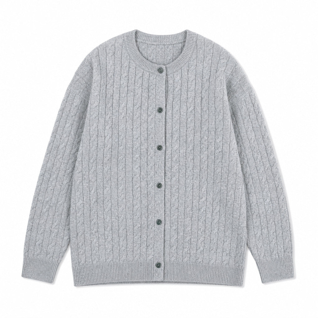 Bordeaux Braided Cardigan Gray – Product Photo
