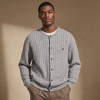 Bordeaux Braided Cardigan in Gray – Tarlano Premium Menswear