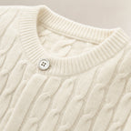 Bordeaux Braided Cardigan Ivory – Fabric and Detail Close-Up