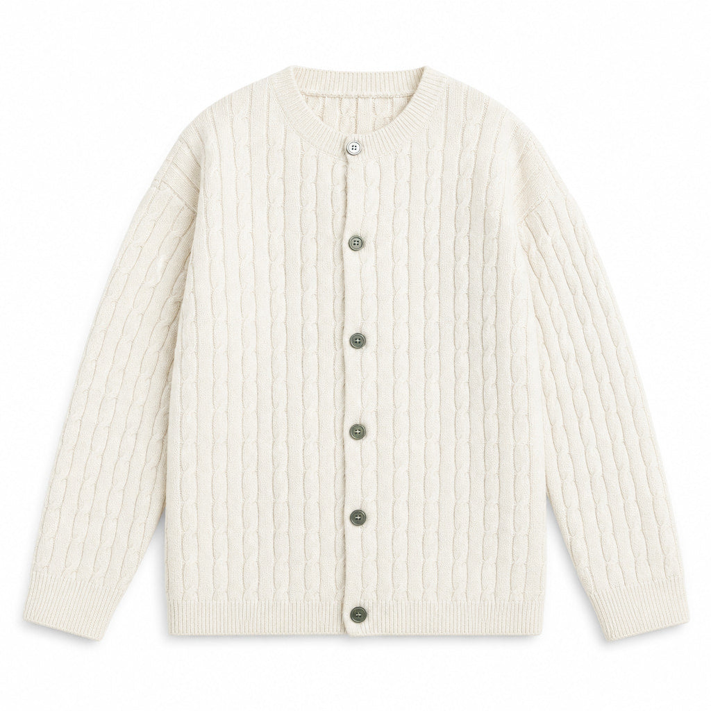 Bordeaux Braided Cardigan Ivory – Product Photo