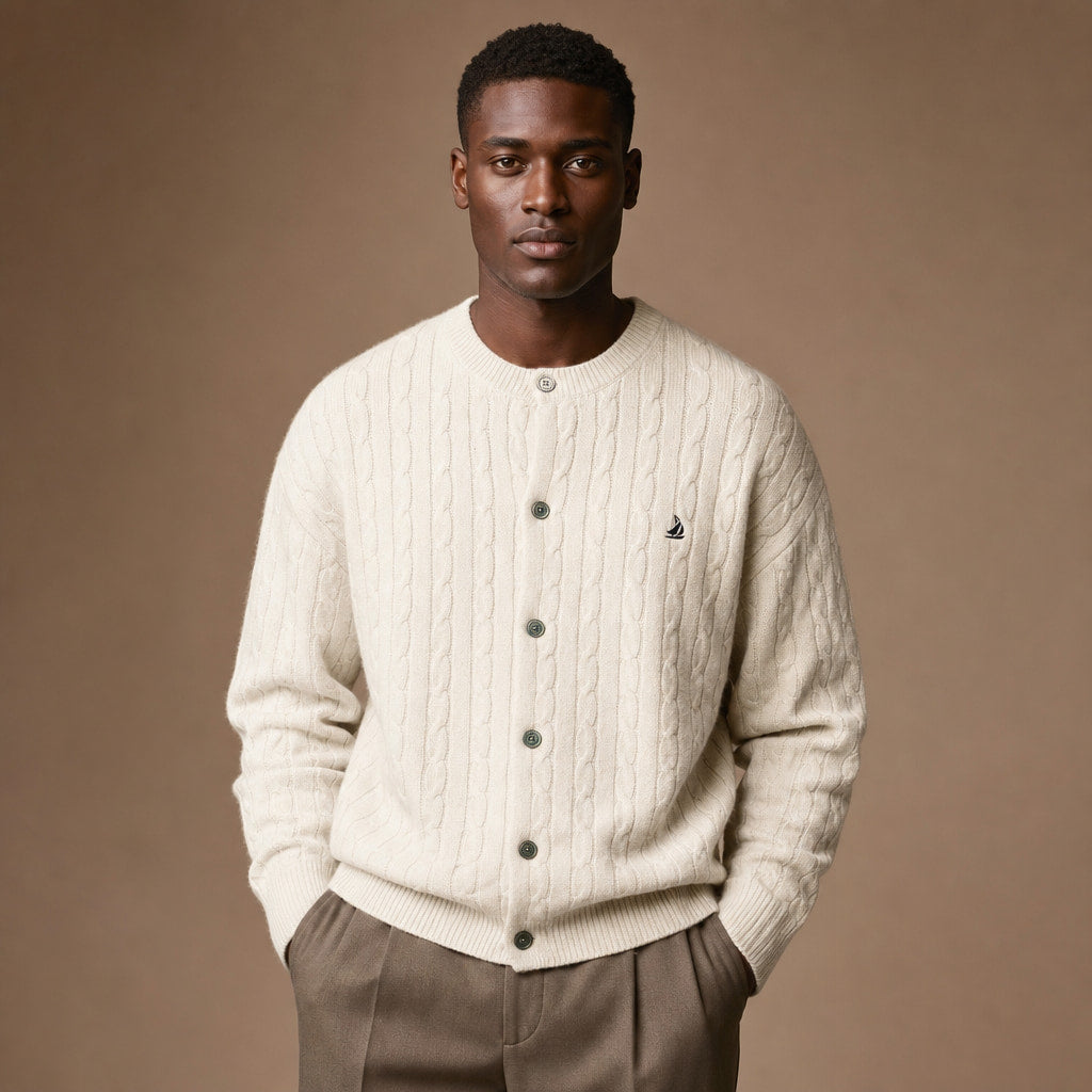 Bordeaux Braided Cardigan in Ivory – Tarlano Premium Menswear