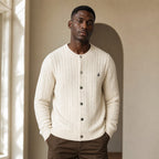 Bordeaux Braided Cardigan Ivory – Styled Editorial Shot