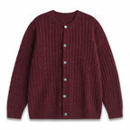 Bordeaux Braided Cardigan Maroon – Product Photo