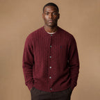 Bordeaux Braided Cardigan in Maroon – Tarlano Premium Menswear