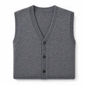Sweater Vest V-Neck Button-Up Knit Gray – Product Photo