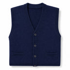 Sweater Vest V-Neck Button-Up Knit Navy – Product Photo