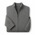Cardigan Zip Neck Textured Knit Gray – Product Photo
