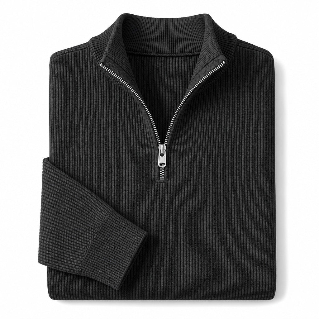 Cardigan Open Front Knit Relaxed Fit Black – Product Photo