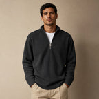 Cardigan Open Front Knit Relaxed Fit in Black – Tarlano Premium Menswear