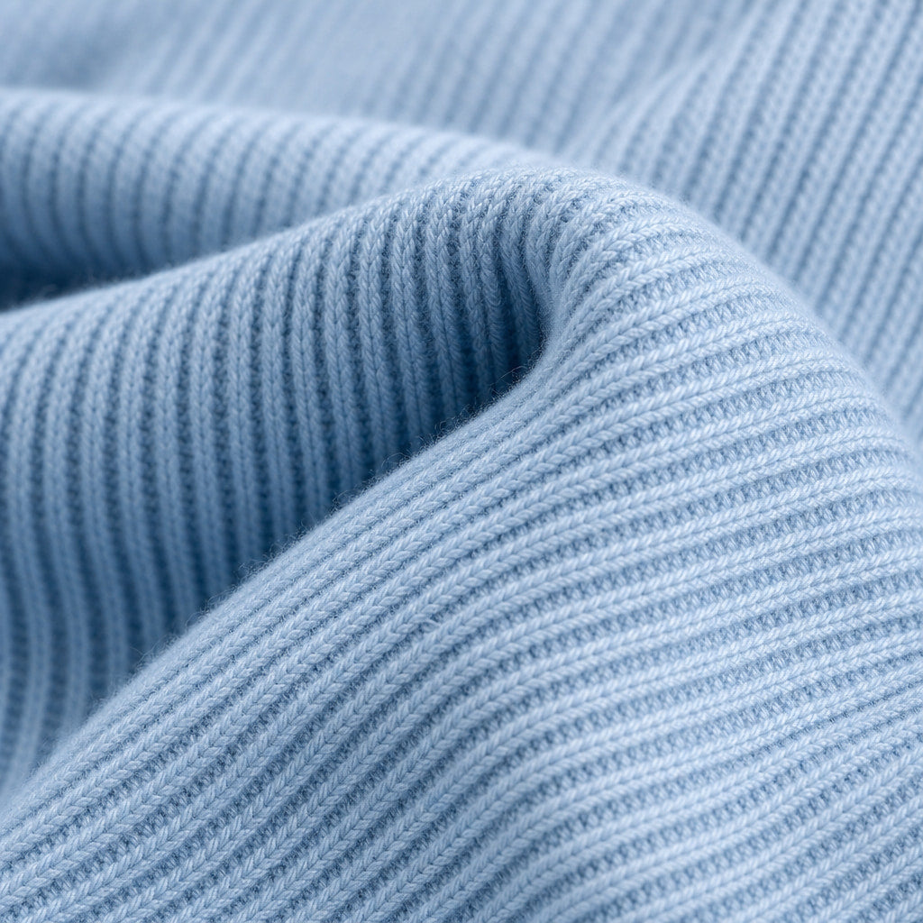 Cardigan Open Front Knit Relaxed Fit Blue – Fabric and Detail Close-Up