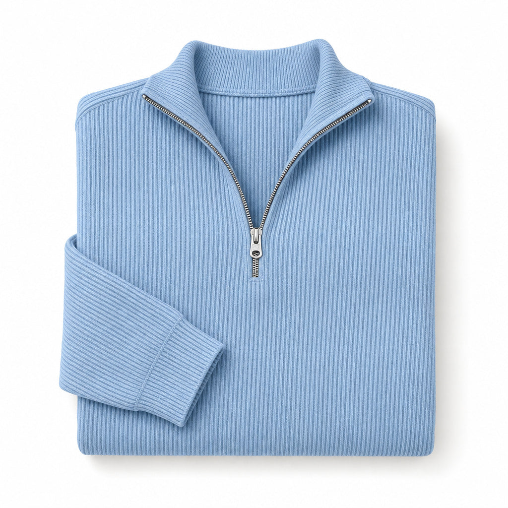 Cardigan Open Front Knit Relaxed Fit Blue – Product Photo