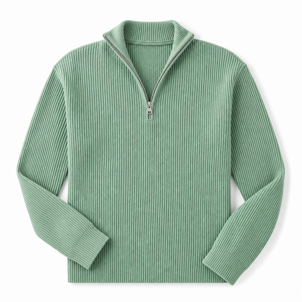 Cardigan Open Front Knit Relaxed Fit Green – Product Photo