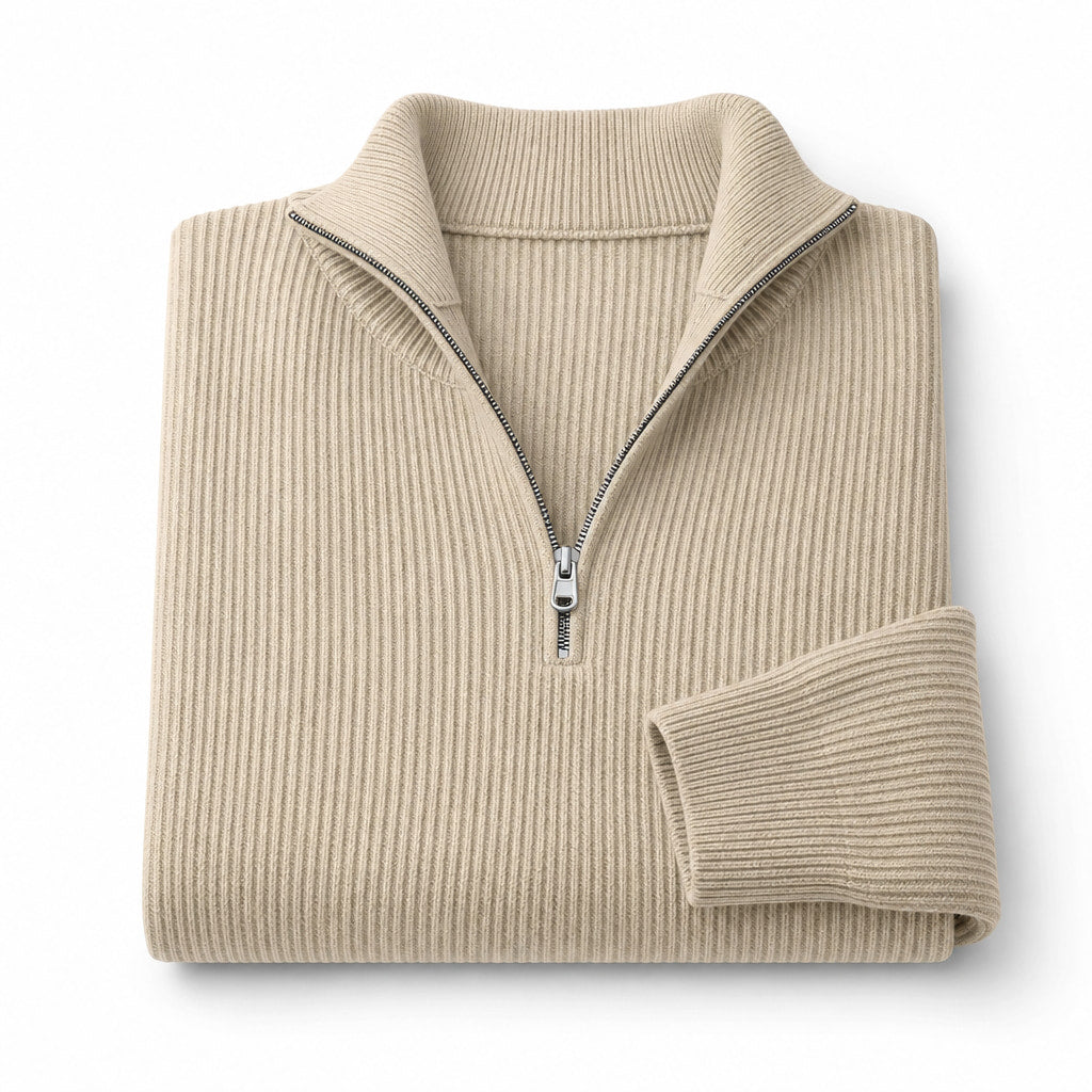 Cardigan Open Front Knit Relaxed Fit Khaki – Product Photo
