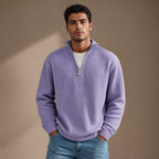 Cardigan Open Front Knit Relaxed Fit in Purple – Tarlano Premium Menswear