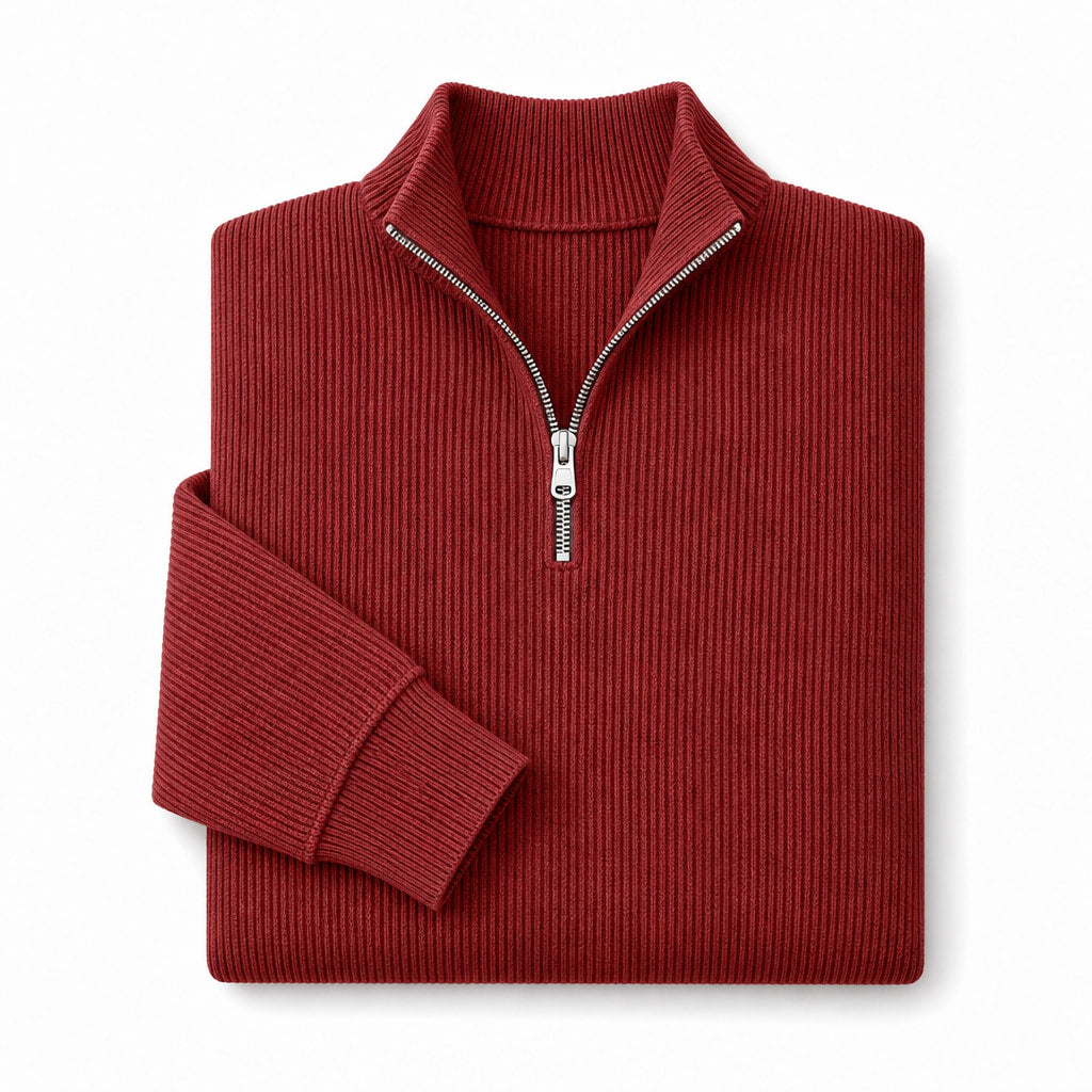 Cardigan Open Front Knit Relaxed Fit Red – Product Photo
