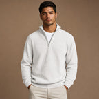 Cardigan Open Front Knit Relaxed Fit in White – Tarlano Premium Menswear