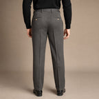 Dress Trousers Stretch Cotton Twill Grey – Full Look
