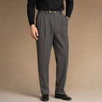 Dress Trousers Stretch Cotton Twill Grey – Product Photo