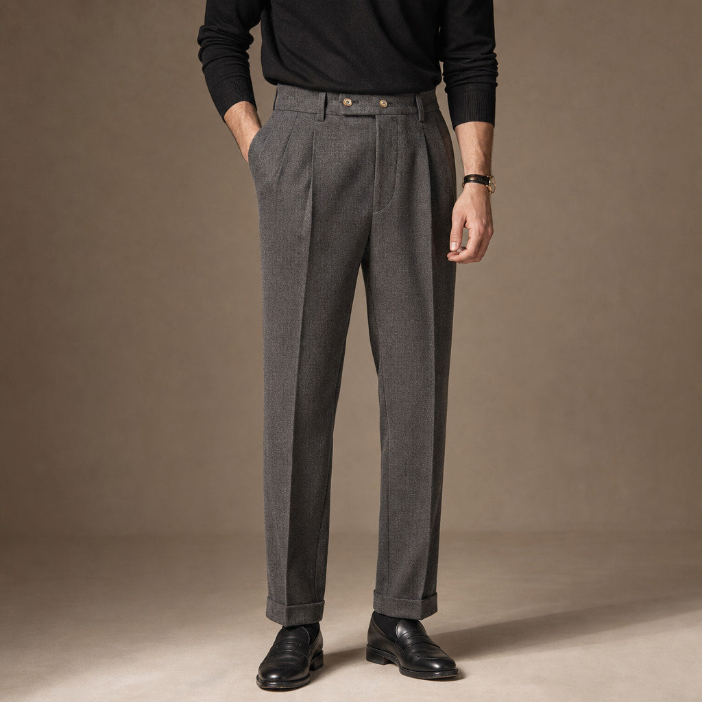 Dress Trousers Stretch Cotton Twill in Grey – Tarlano Premium Menswear