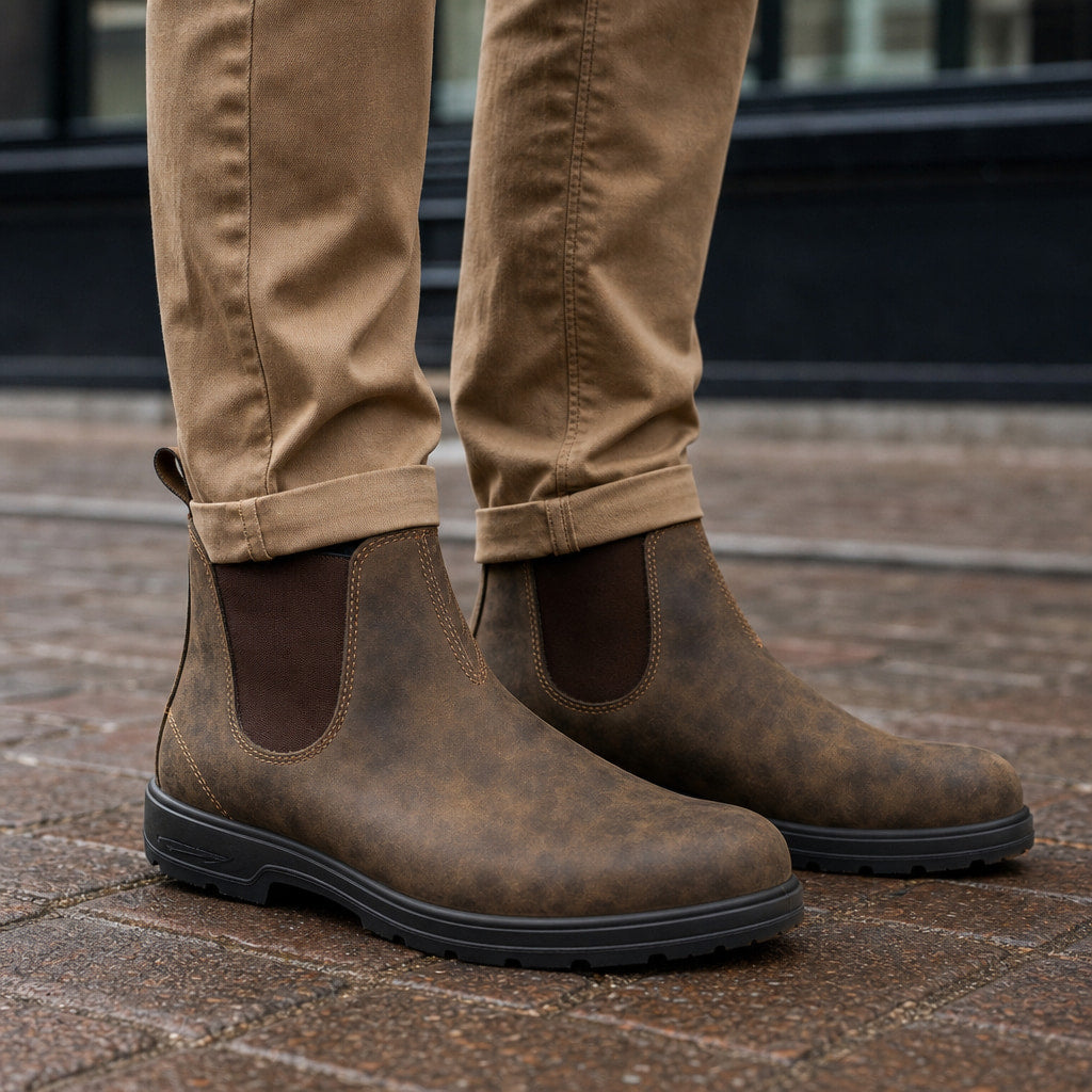 Leather Chelsea Boots Slip On in Brown – Tarlano Premium Menswear