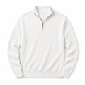 Quarter Zip Sweater Slim Fit Lightweight Mock Neck White – Product Photo