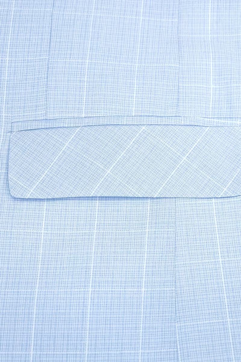 Brennox | Plaid Blazer Slim Fit Light Blue – Styled Editorial Shot