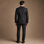 Tuxedo Three Piece Red Peak Lapel Black / Red – Side Angle View