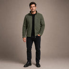 Fleece Jacket Full Zip Windproof Green – Full Look
