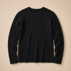 Waffle Knit Top Long Sleeve Black – Product Photo