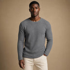 Waffle Knit Top Long Sleeve in Grey – Tarlano Premium Menswear