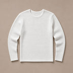 Waffle Knit Top Long Sleeve White – Product Photo