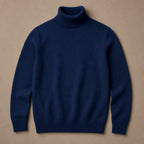Turtleneck Sweater Merino Wool Blue – Product Photo