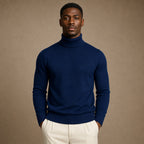 Turtleneck Sweater Merino Wool in Blue – Tarlano Premium Menswear
