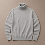 Turtleneck Sweater Merino Wool Gray – Product Photo