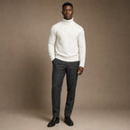 Turtleneck Sweater Merino Wool White – Full Look