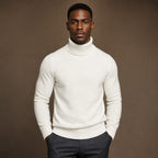 Turtleneck Sweater Merino Wool in White – Tarlano Premium Menswear