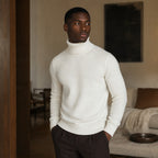 Turtleneck Sweater Merino Wool White – Styled Editorial Shot