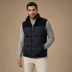 Quilted Puffer Vest Stand Collar Black – Product Photo