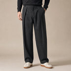 Pinstripe Trousers Wide Leg Black in Black – Tarlano Premium Menswear