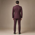 Three Piece Suit Two Button Burgundy Burgundy – Side Angle View