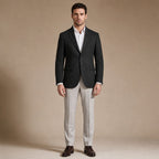 Herringbone Blazer Notch Lapel in Black – Tarlano Premium Menswear