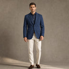 Herringbone Blazer Notch Lapel Blue – Product Photo