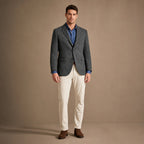 Herringbone Blazer Notch Lapel in Dark Grey – Tarlano Premium Menswear